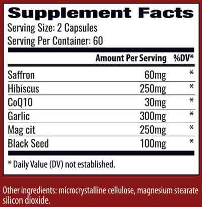 BP Zone Supplement Facts