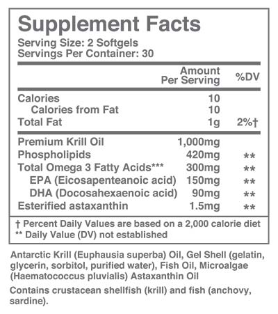 Nucific antarctic krill oil supplement facts