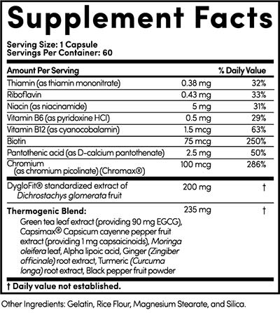 Nutratrim supplement facts