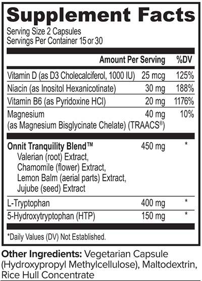 Onnit New Mood Supplement Facts